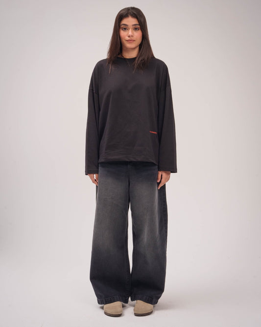 WASHED BLACK UNISEX SUPER BAGGY JEANS