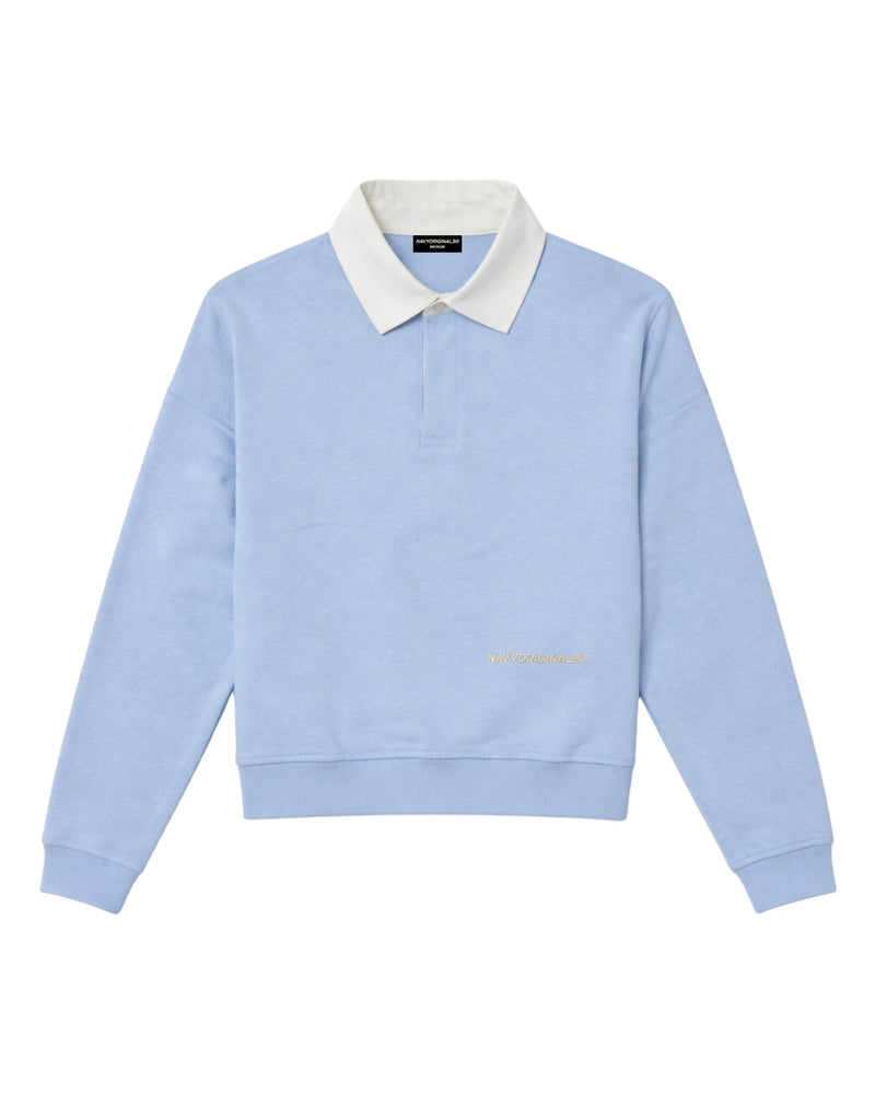 BABY BLUE ESSENTIAL RUGBY POLO