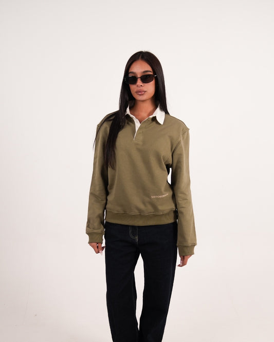 OLIVE ESSENTIAL RUGBY POLO