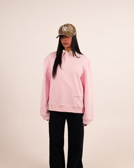 PINK ESSENTIAL RUGBY POLO