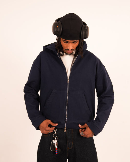 NAVY ESSENTIAL ZIP UP