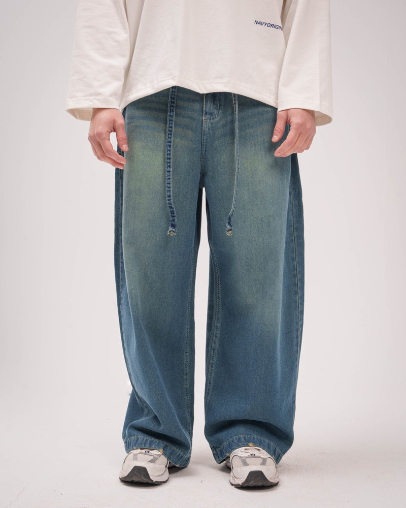DARK BLUE UNISEX SUPER BAGGY JEANS