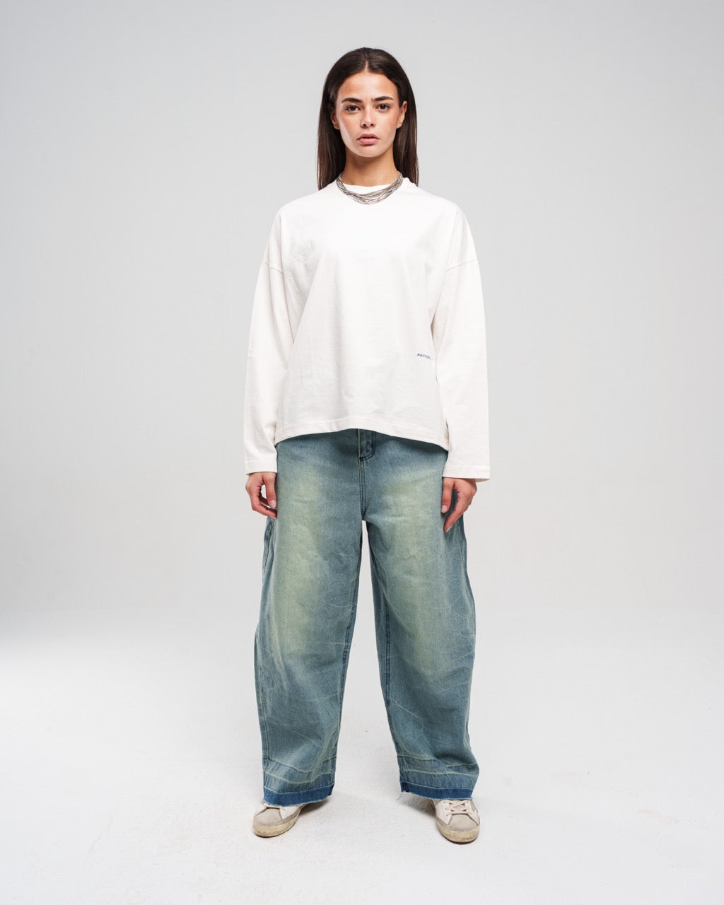 LIGHT BLUE ZIPTIE UNISEX SUPER BAGGY JEANS