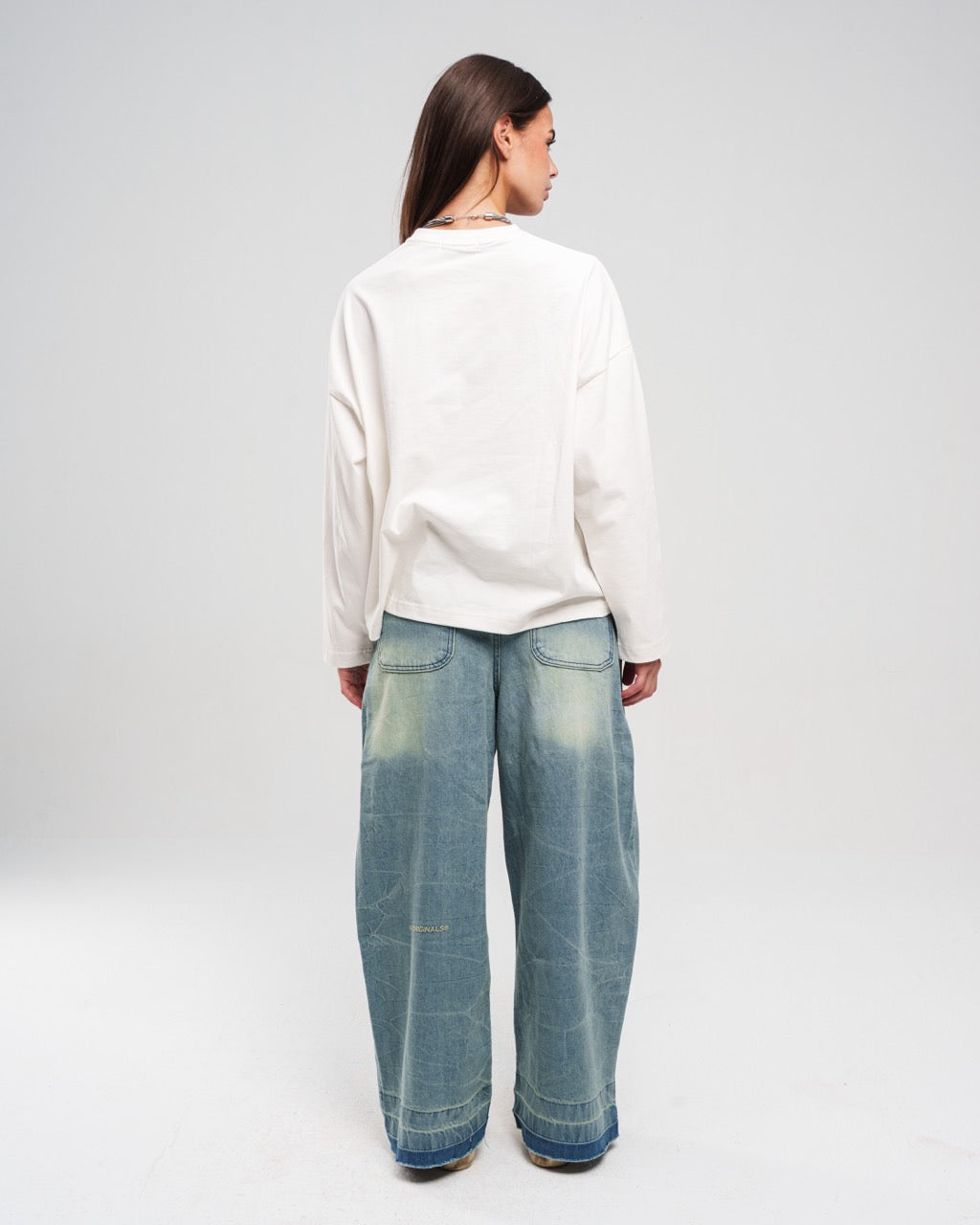 LIGHT BLUE ZIPTIE UNISEX SUPER BAGGY JEANS