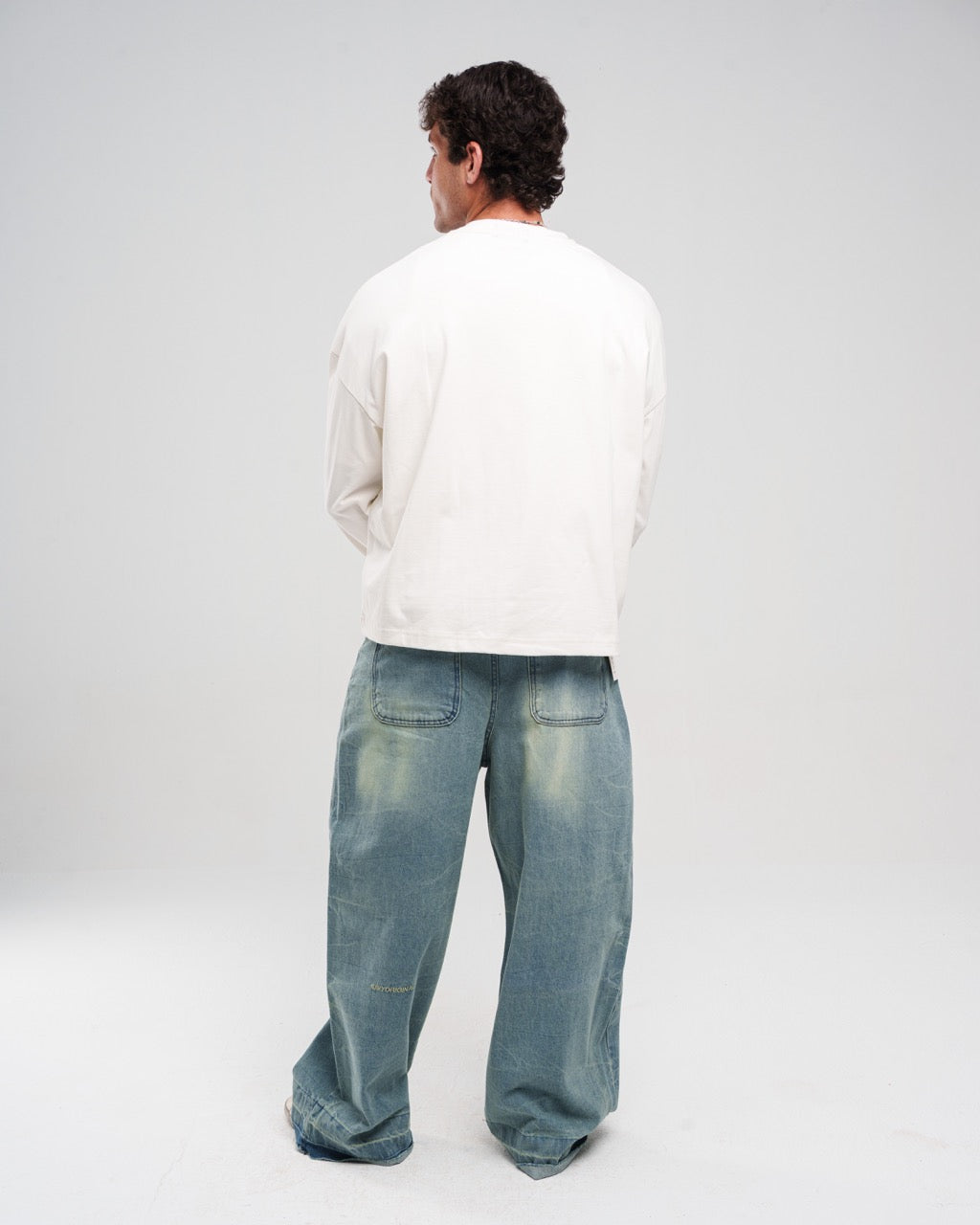 LIGHT BLUE ZIPTIE UNISEX SUPER BAGGY JEANS