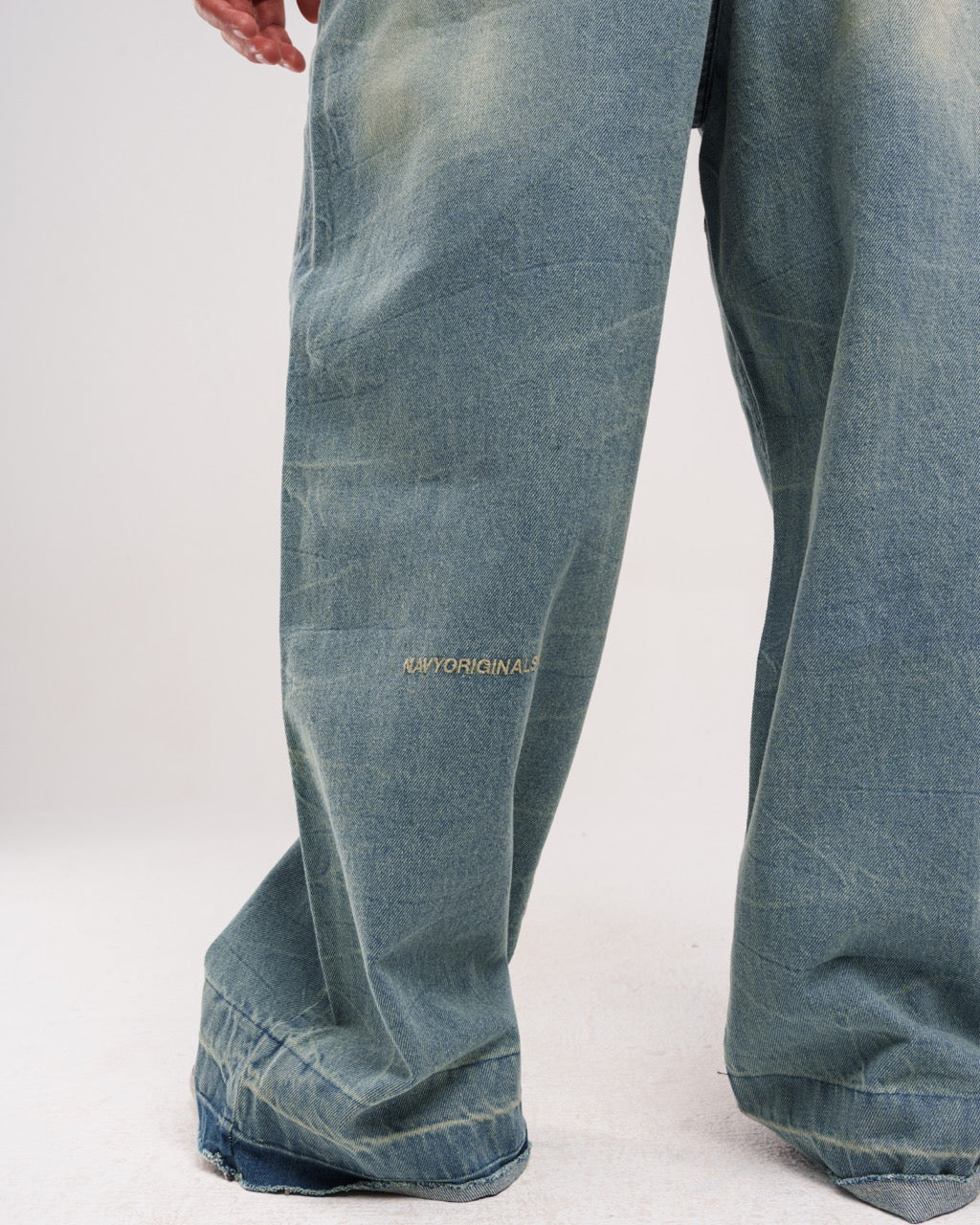 LIGHT BLUE ZIPTIE UNISEX SUPER BAGGY JEANS