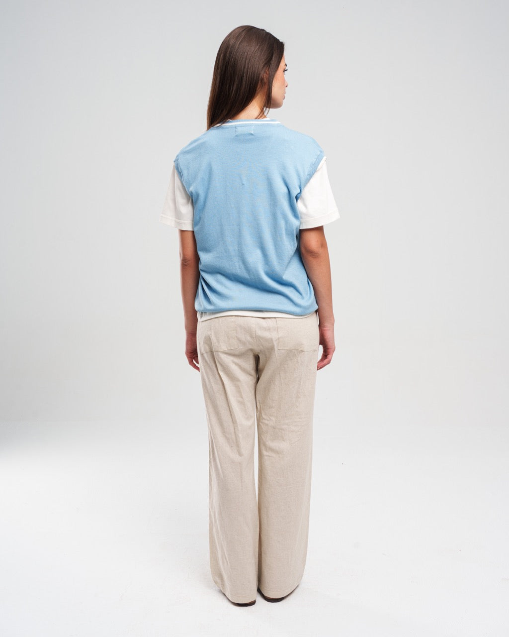 BLUE KNITTED VEST