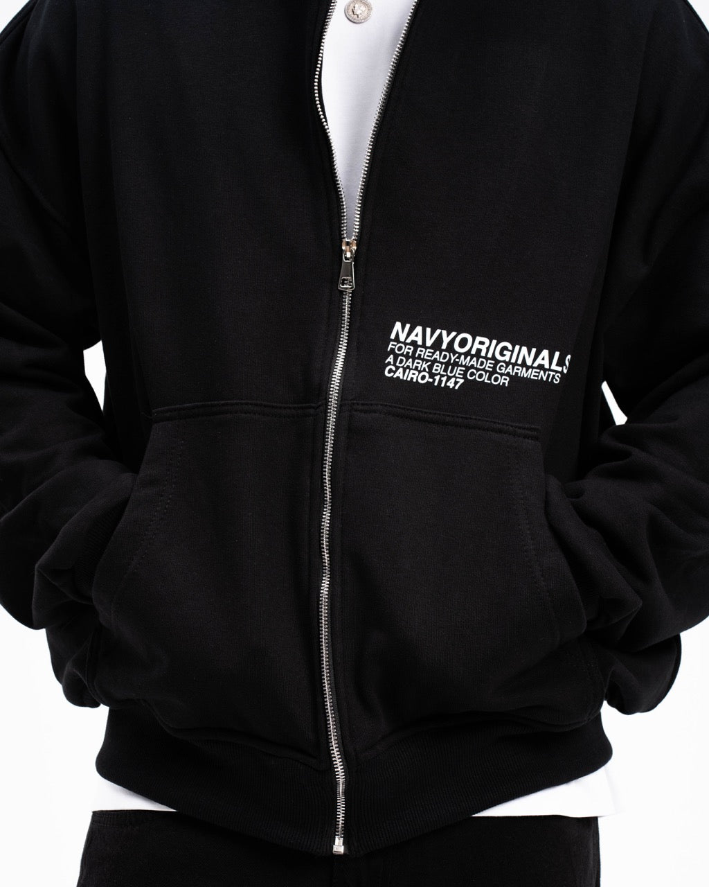 BLACK ZIP UP