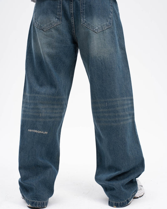 DARK BLUE WIDE LEG JEANS MENS