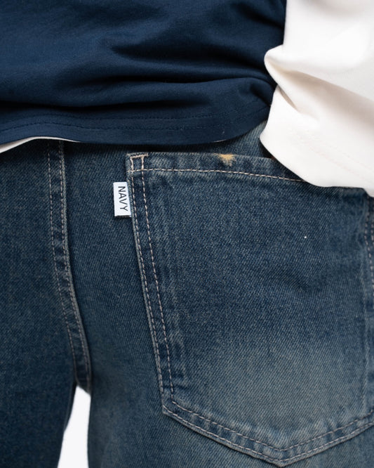 DARK BLUE WIDE LEG JEANS WOMENS