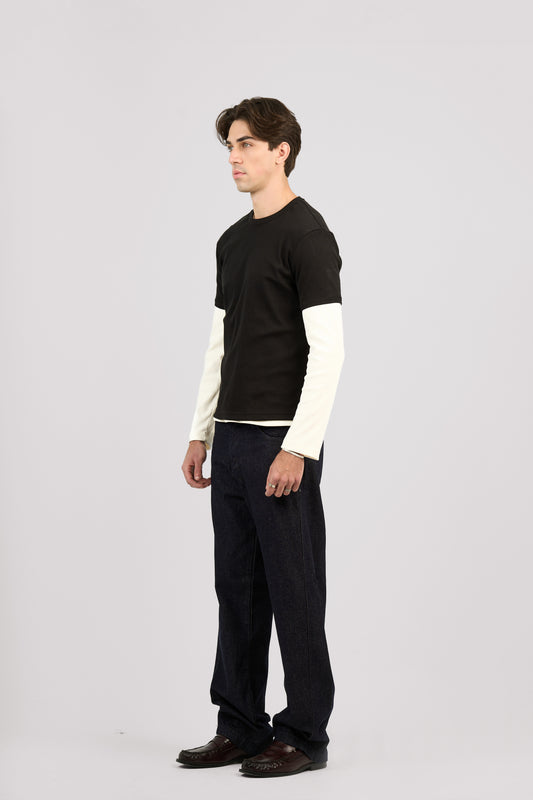 RAW BLUE X BLUE SLANTED JEANS