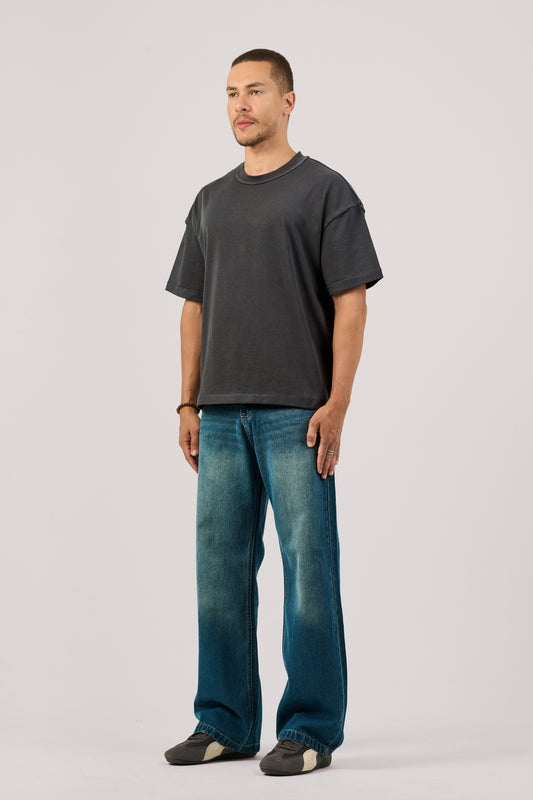 DARK BLUE WIDE LEG JEANS