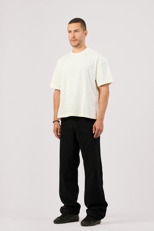 BLACK WIDE LEG JEANS