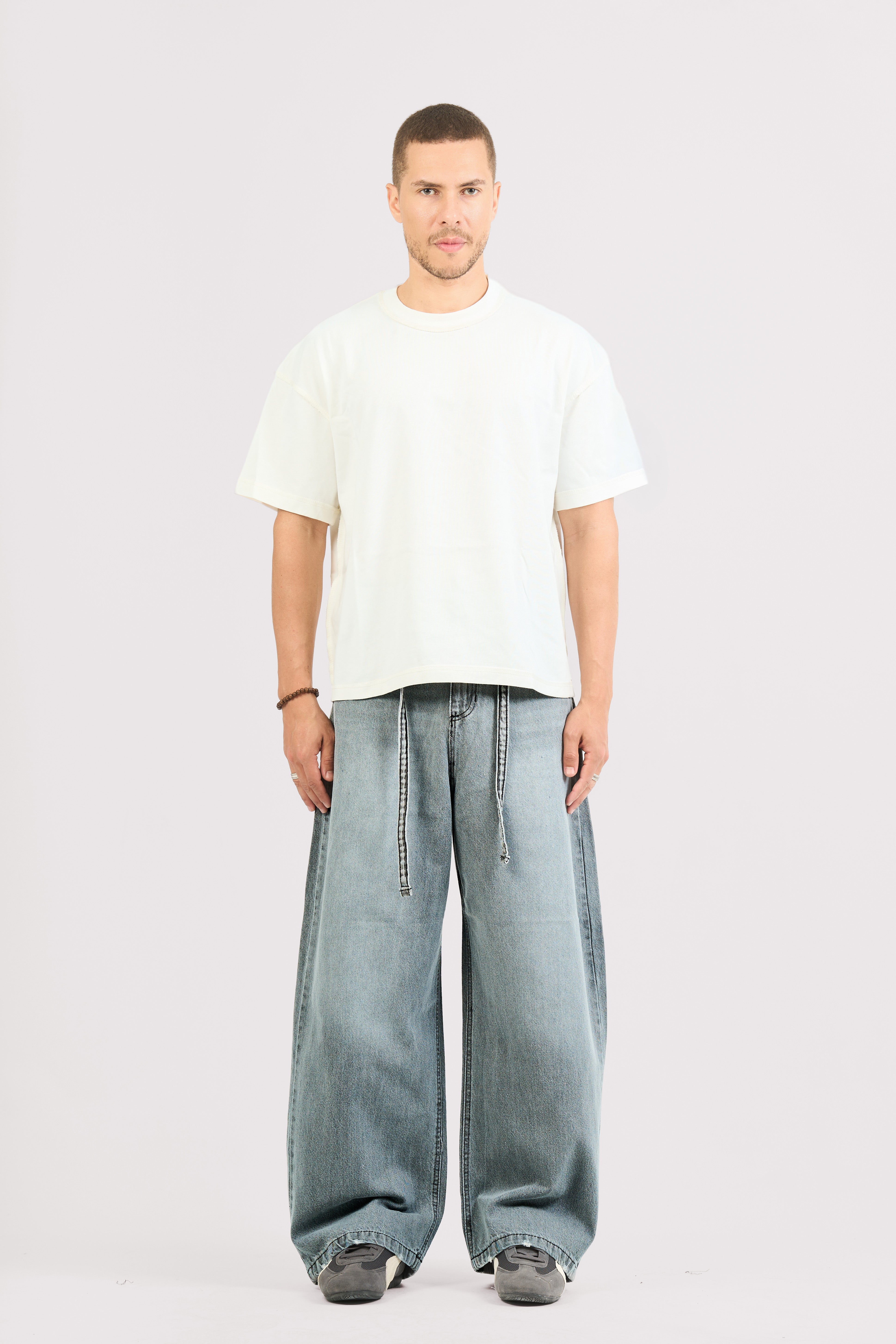 GREY SUPER BAGGY JEANS