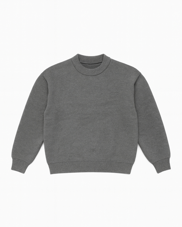GREY ESSENTIAL KNIT SWEATER