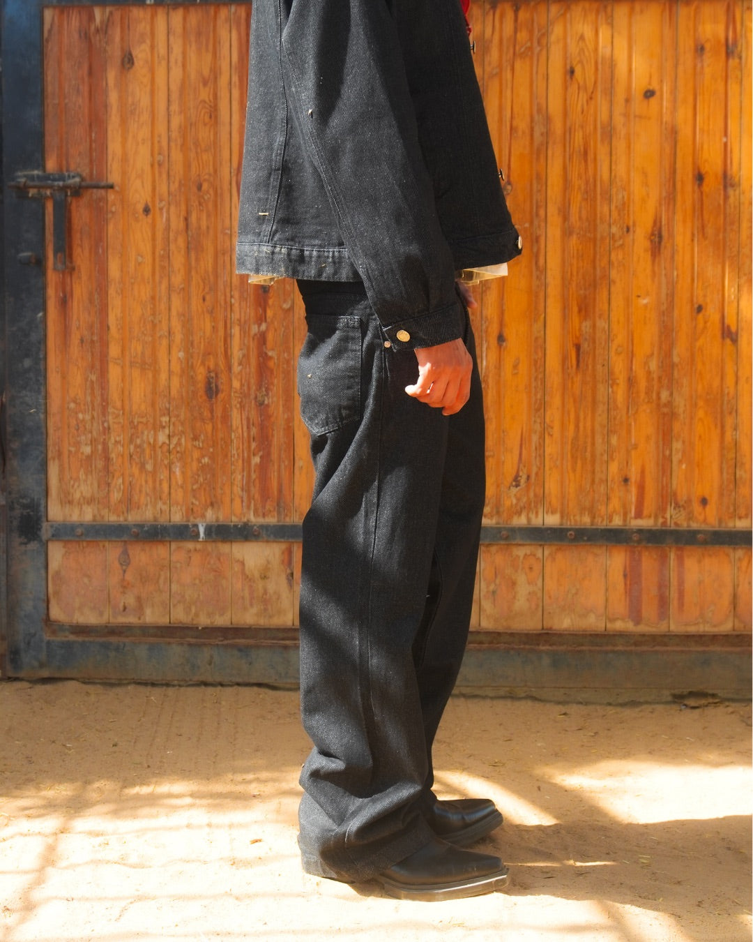 RAW BLACK WIDE LEG JEANS