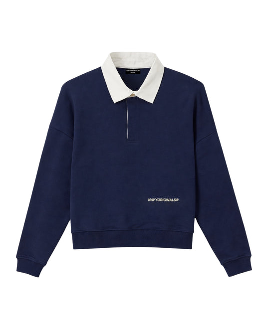 NAVY ESSENTIAL RUGBY POLO