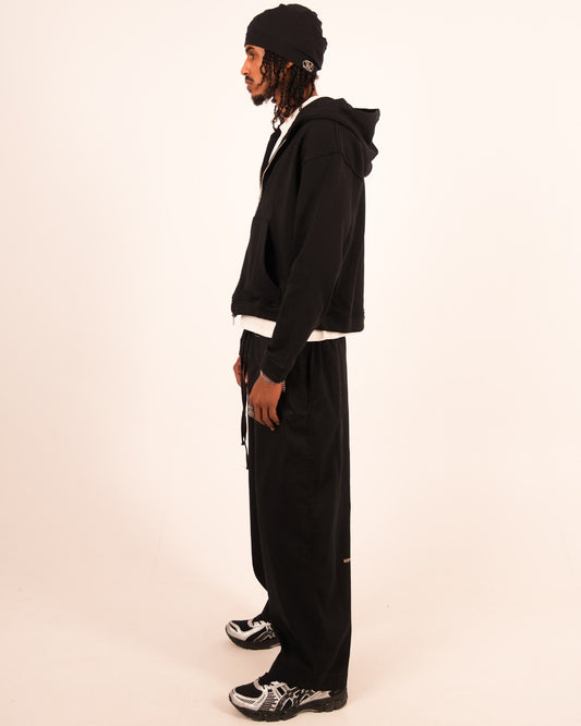 BLACK ESSENTIAL LOUNGE TROUSERS