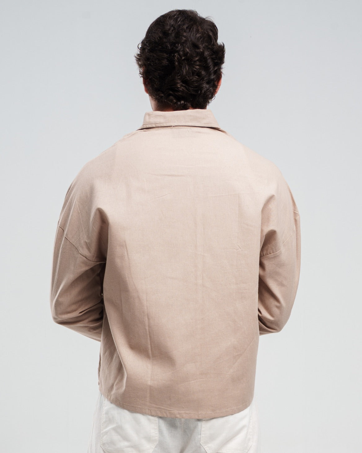 BROWN LONG SLEEVE LINEN SHIRT