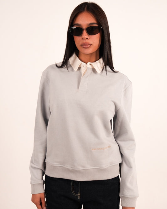 GREY ESSENTIAL RUGBY POLO