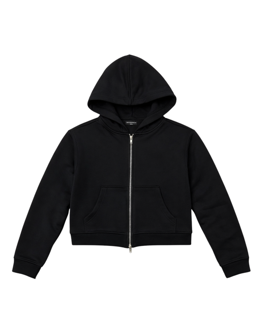 BLACK ESSENTIAL ZIP UP
