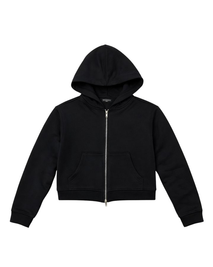 BLACK ESSENTIAL ZIP UP