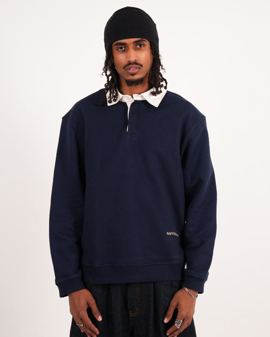 NAVY ESSENTIAL RUGBY POLO