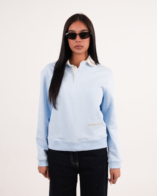 BABY BLUE ESSENTIAL RUGBY POLO