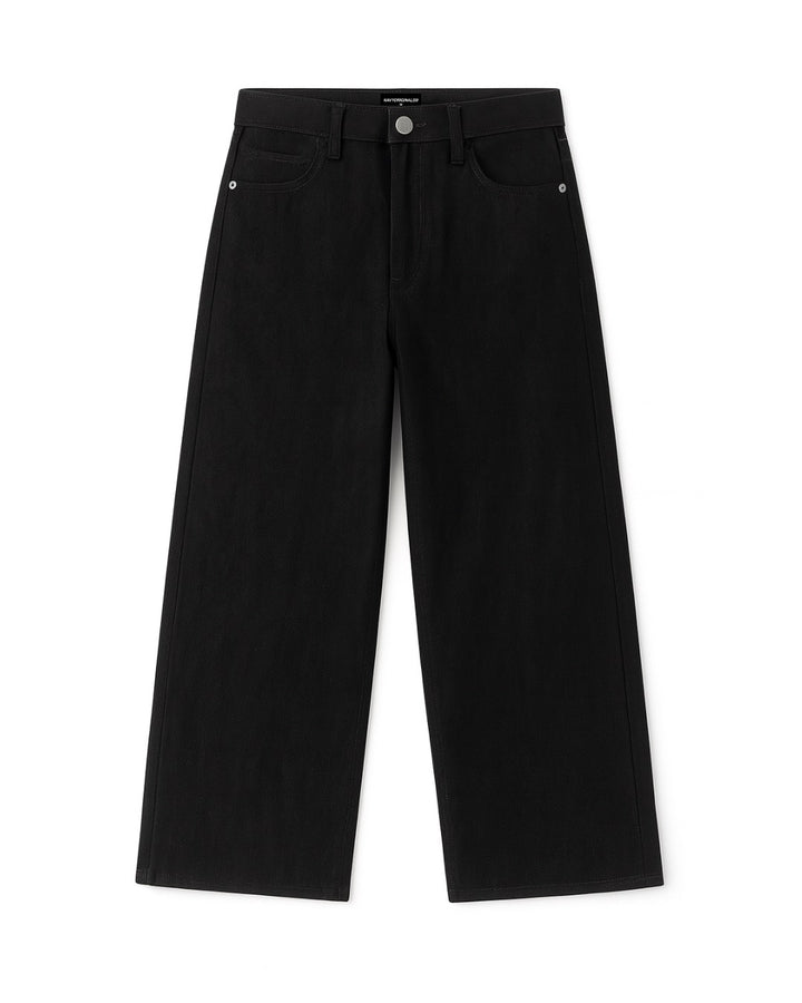 RAW BLACK WIDE LEG JEANS
