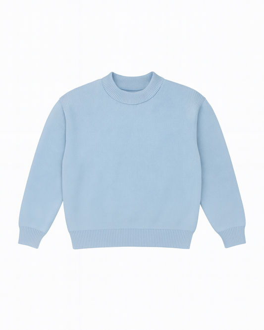 BABY BLUE ESSENTIAL KNIT SWEATER