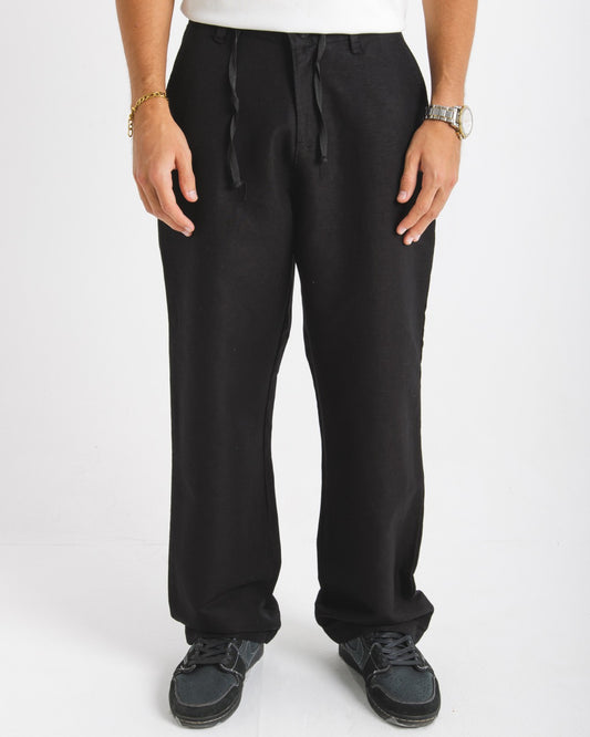 301 Black Oversized Linen Pants