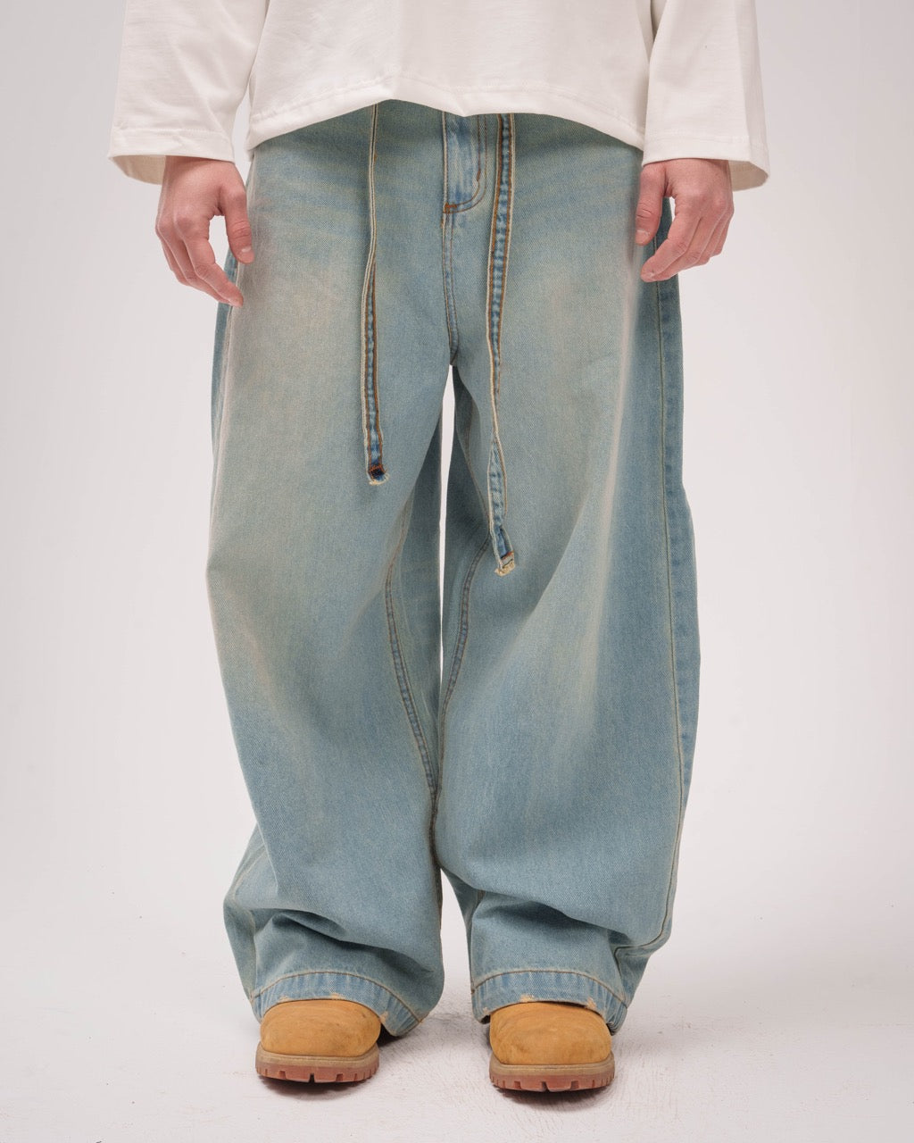 LIGHT BLUE UNISEX SUPER BAGGY JEANS