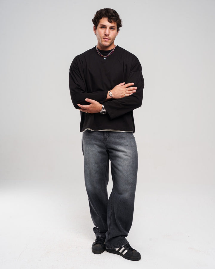WASHED BLACK REGULAR JEANS