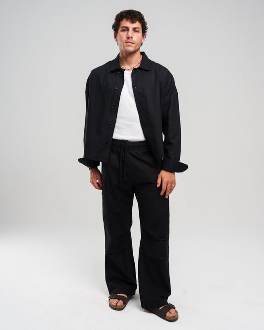 BLACK CARGO LINEN