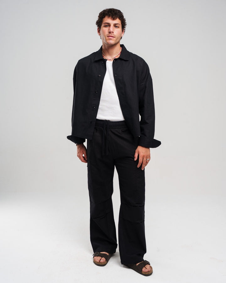 BLACK CARGO LINEN