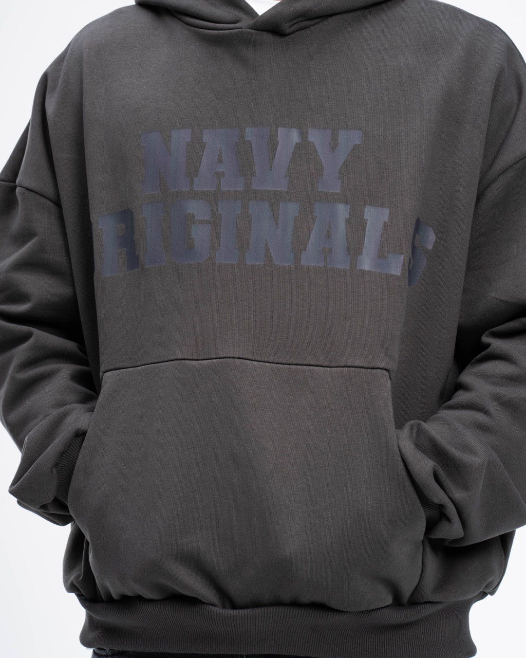 DARK GREY VARSITY HOODIE