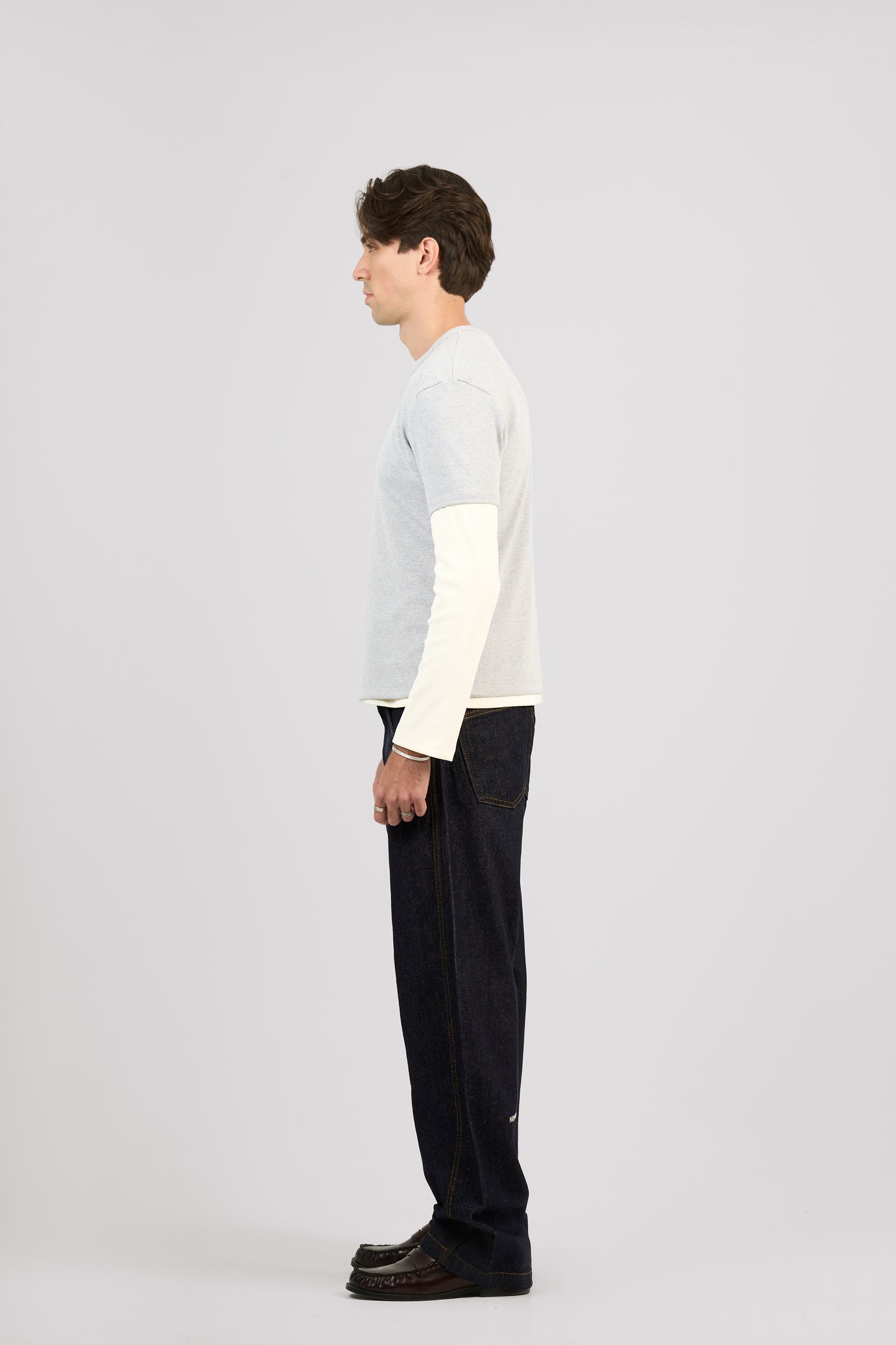 RAW BLUE X GOLD SLANTED JEANS
