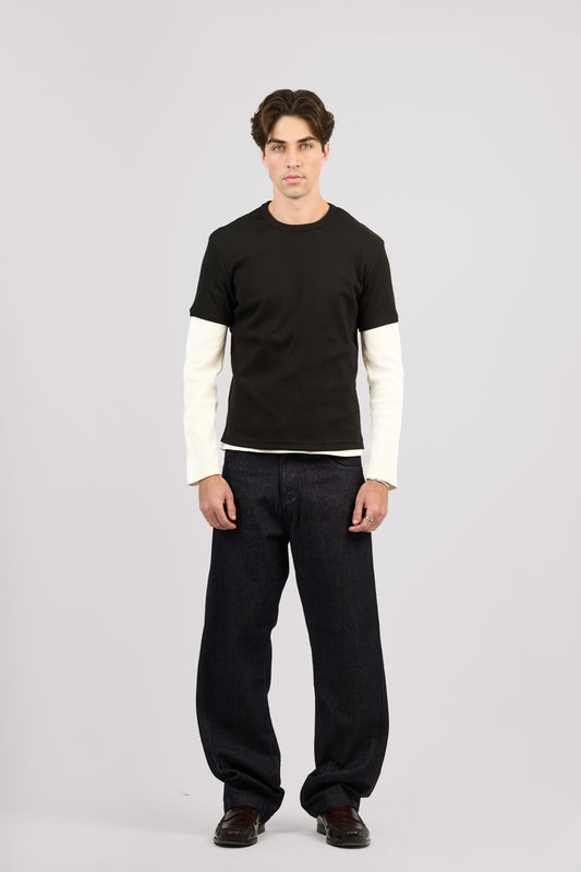 RAW BLUE X BLUE SLANTED JEANS