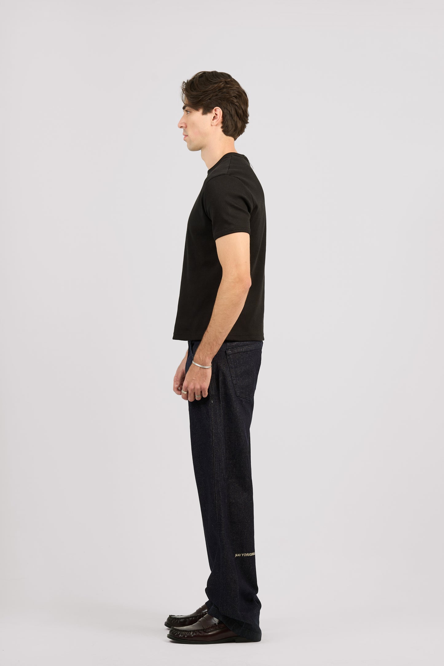 BLACK SHORT SLEEVE RIBBED TSHIRT