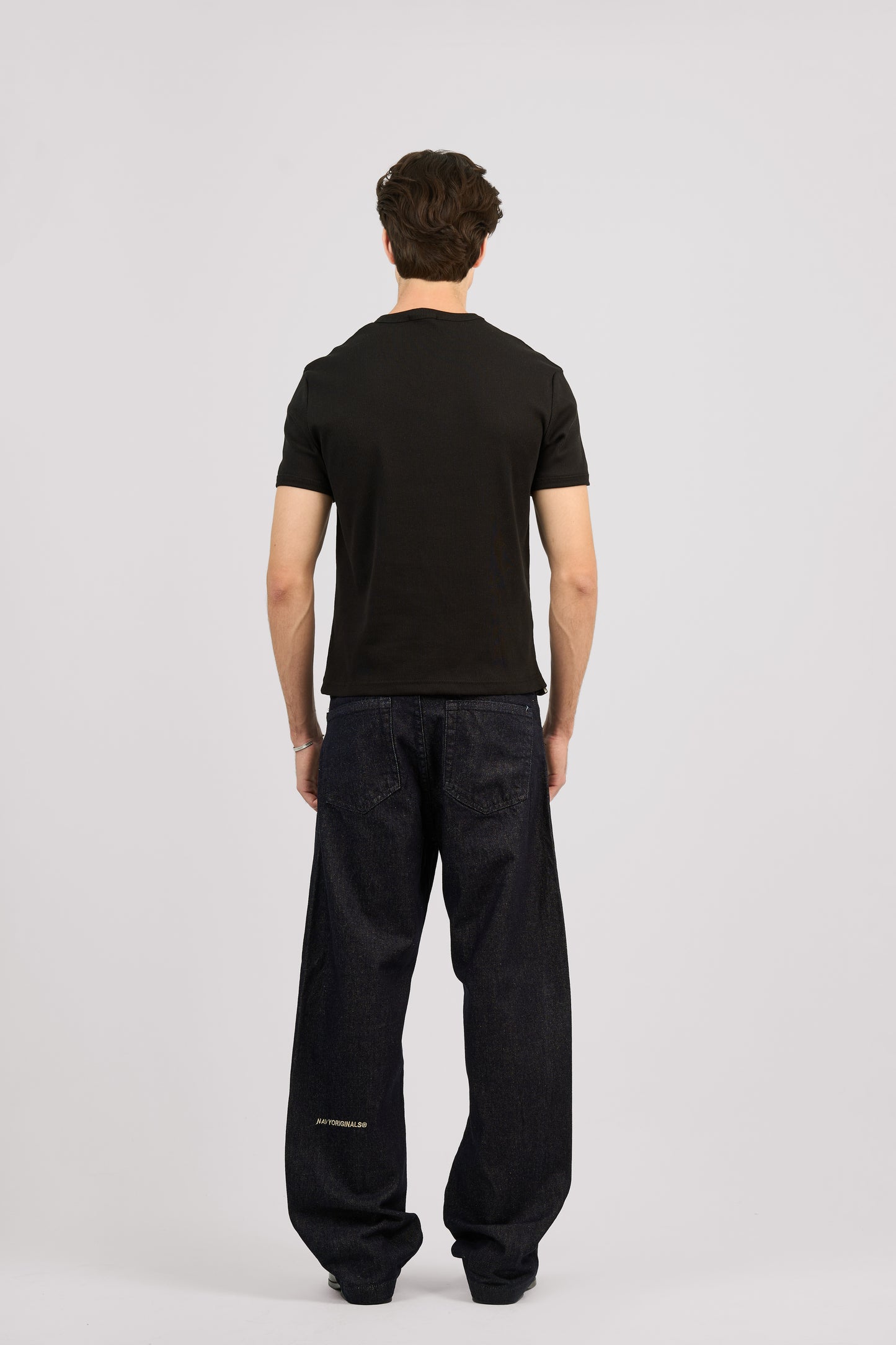 BLACK SHORT SLEEVE RIBBED TSHIRT