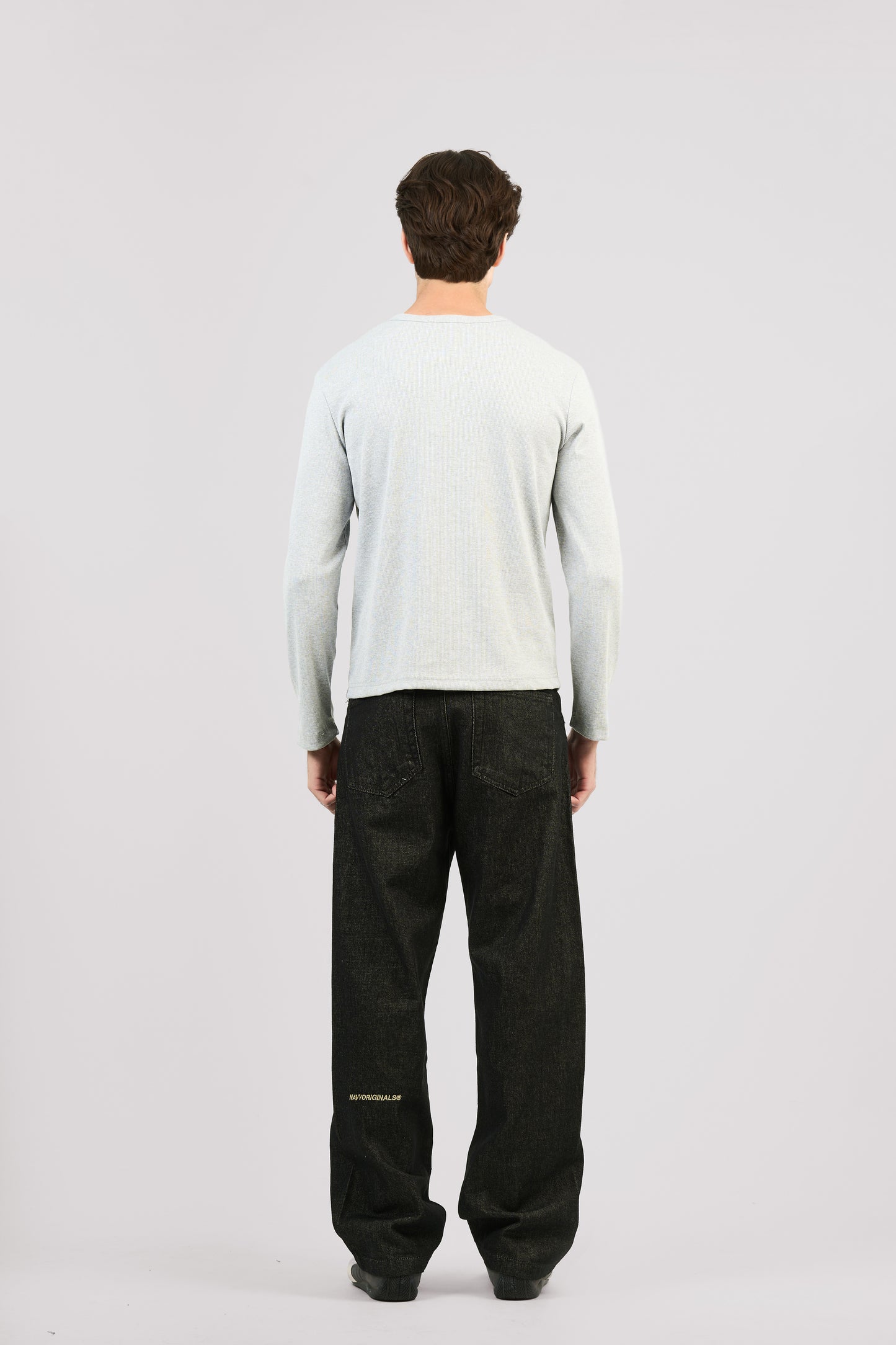 GREY LONG SLEEVE RIBBED TSHIRT