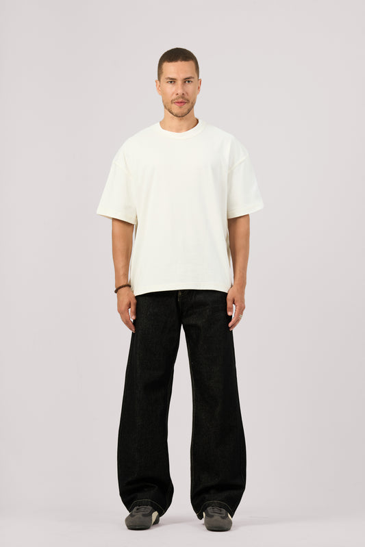 RAW BLACK X WHITE BAGGY JEANS