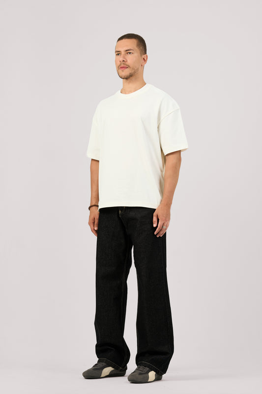 RAW BLACK X WHITE BAGGY JEANS