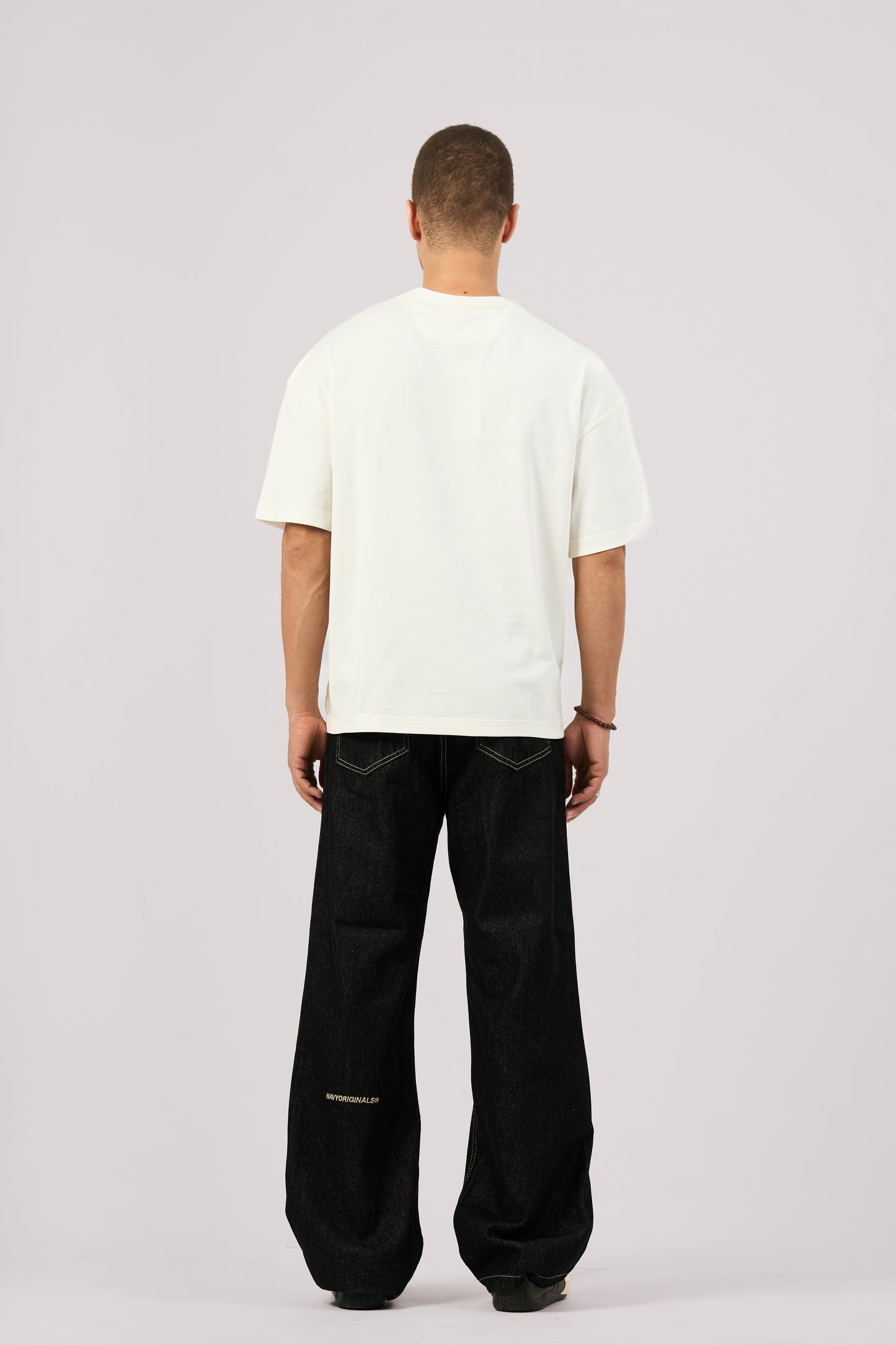 RAW BLACK X WHITE BAGGY JEANS