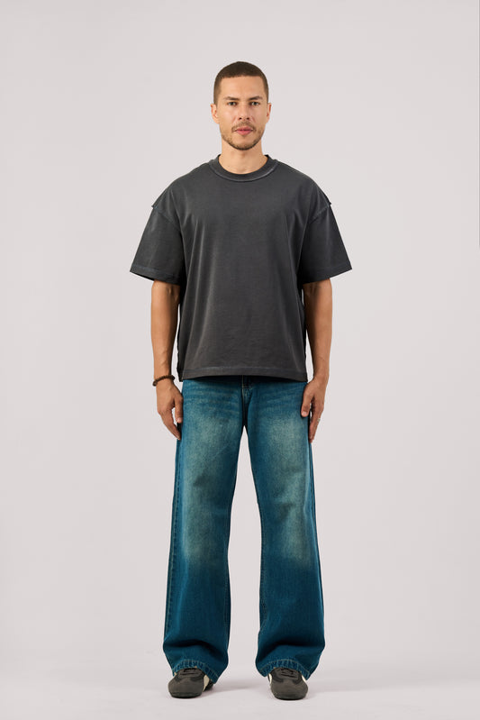 DARK BLUE WIDE LEG JEANS