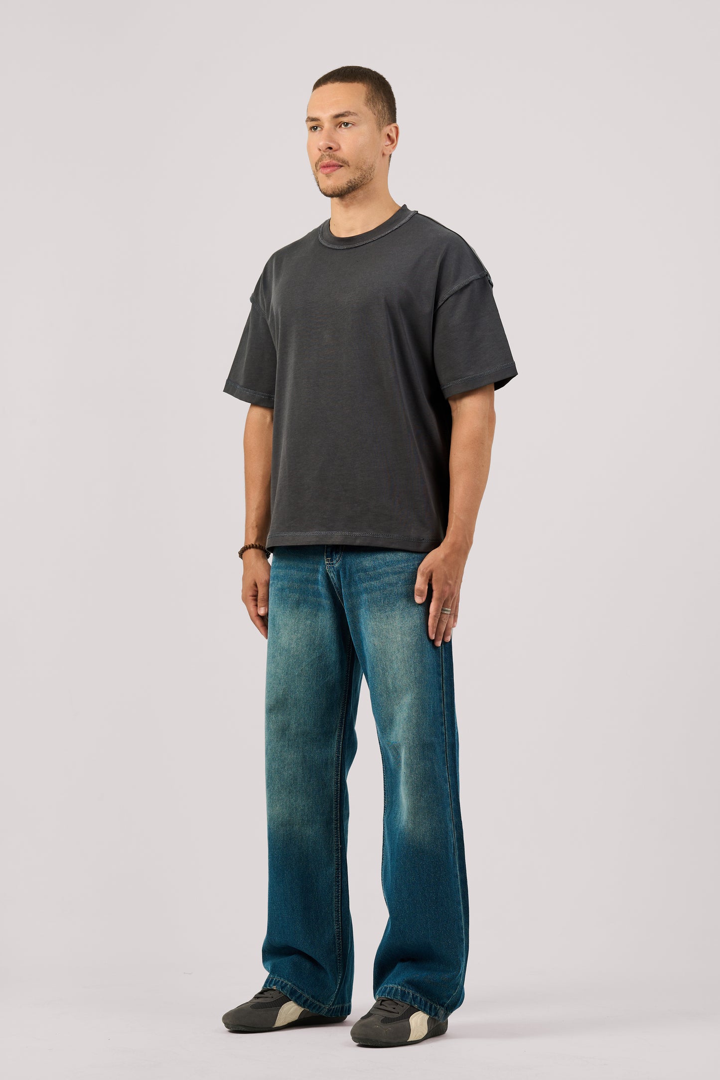 DARK BLUE WIDE LEG JEANS