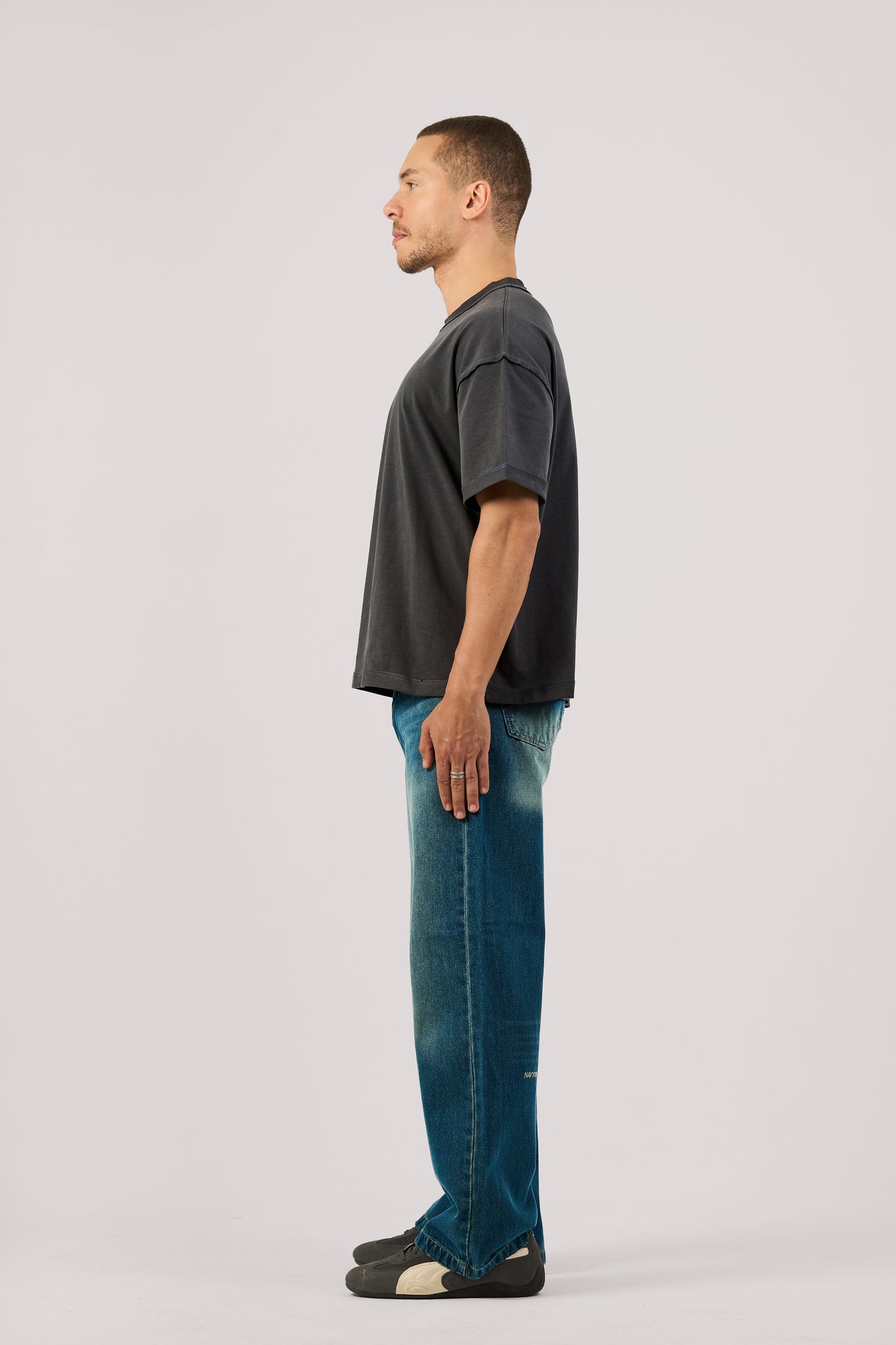 DARK BLUE WIDE LEG JEANS