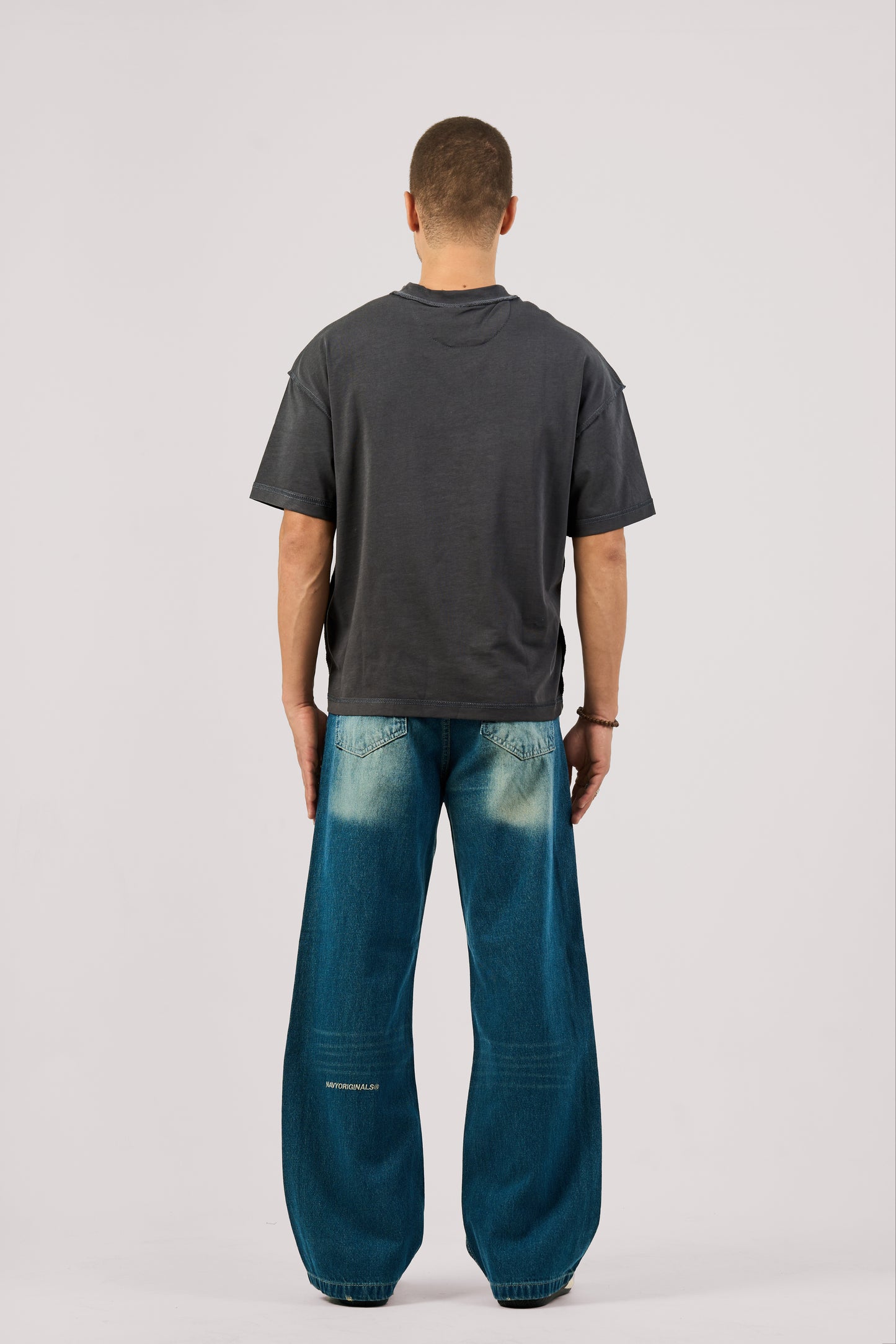 DARK BLUE WIDE LEG JEANS