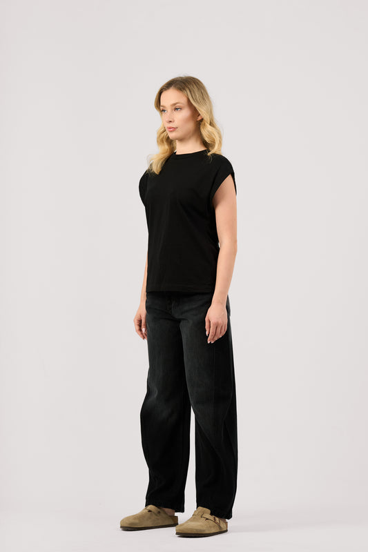 BLACK VINTAGE BALLOON JEANS