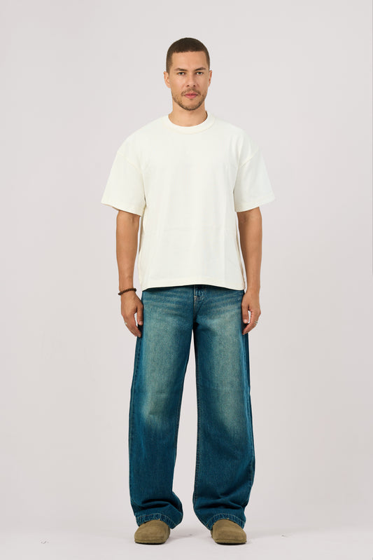 BLUE WIDE LEG JEANS
